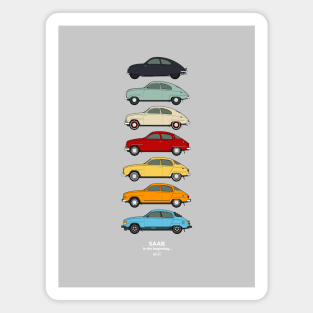 Saab 92-96 Classic car collection Magnet